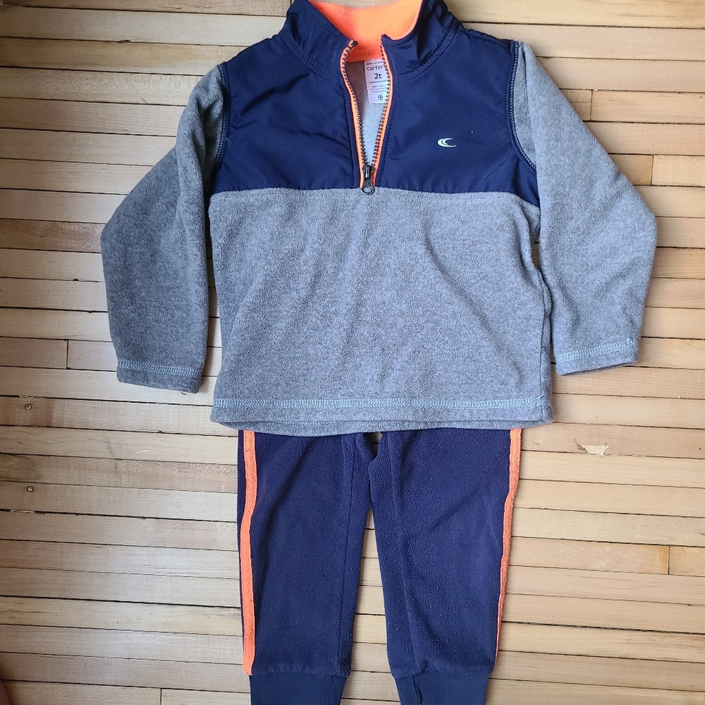 Carter's half zip fleece tracksuit/sweatsuit set